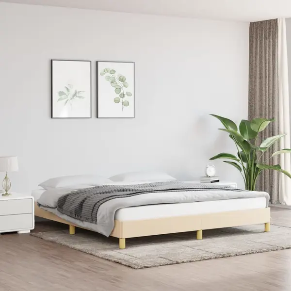Gossi cadru de pat fara saltea, crem, 180x200 cm, textil