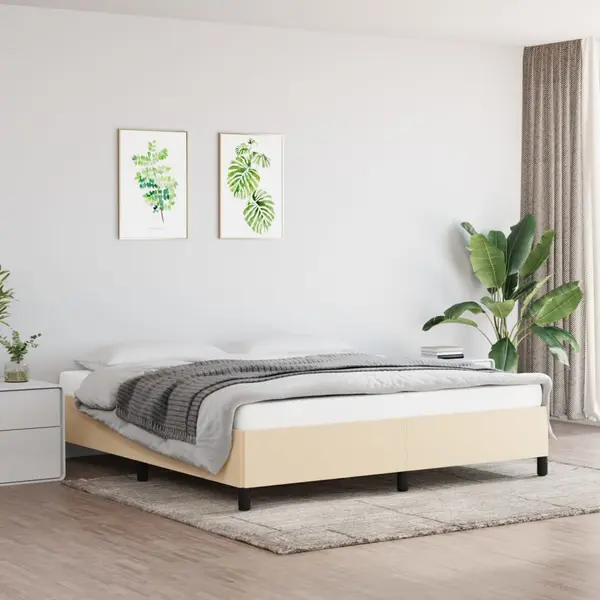 Gossi cadru de pat fara saltea, crem, 180x200 cm, textil