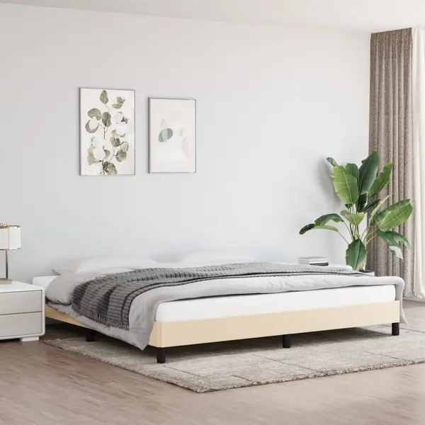 Gossi cadru de pat fara saltea, crem, 200x200 cm, textil