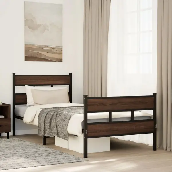Gossi cadru de pat fara saltea, cu tablie de cap/picioare, 100x200 cm