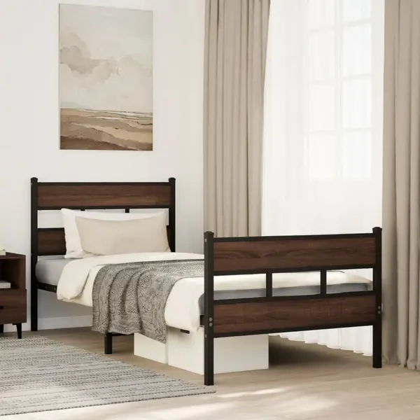 Gossi cadru de pat fara saltea, cu tablie de cap/picioare, 75x190 cm