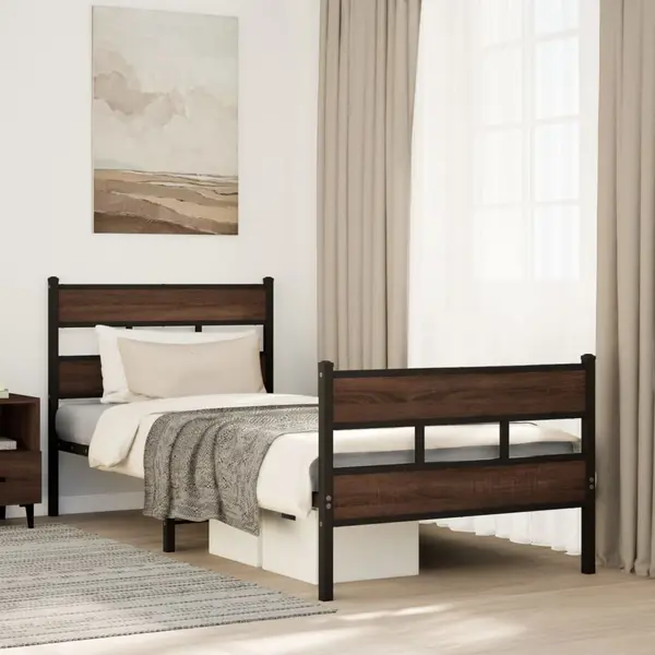 Gossi cadru de pat fara saltea, cu tablie de cap/picioare, 80x200 cm