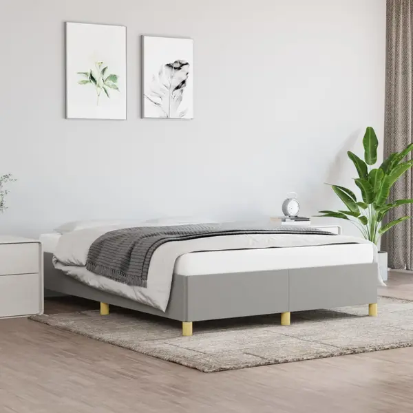 Gossi cadru de pat fara saltea, gri deschis, 140x200 cm, textil