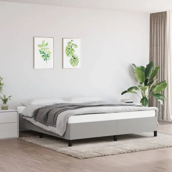 Gossi cadru de pat fara saltea, gri deschis, 160x200 cm, textil