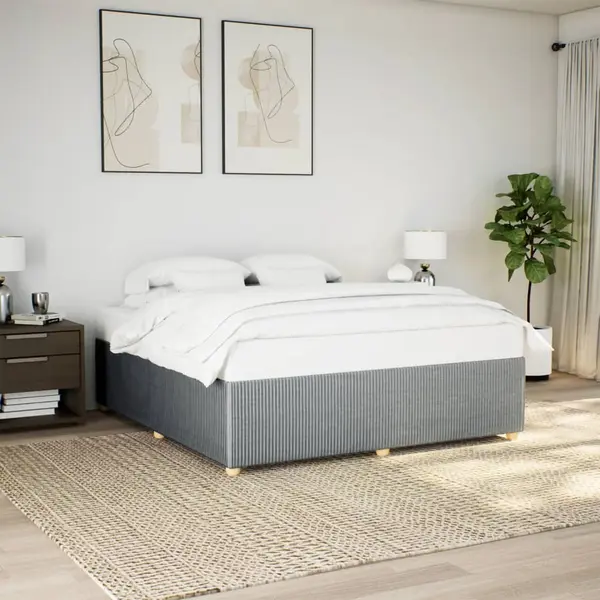 Gossi cadru de pat fara saltea, gri deschis, 180x200 cm, textil