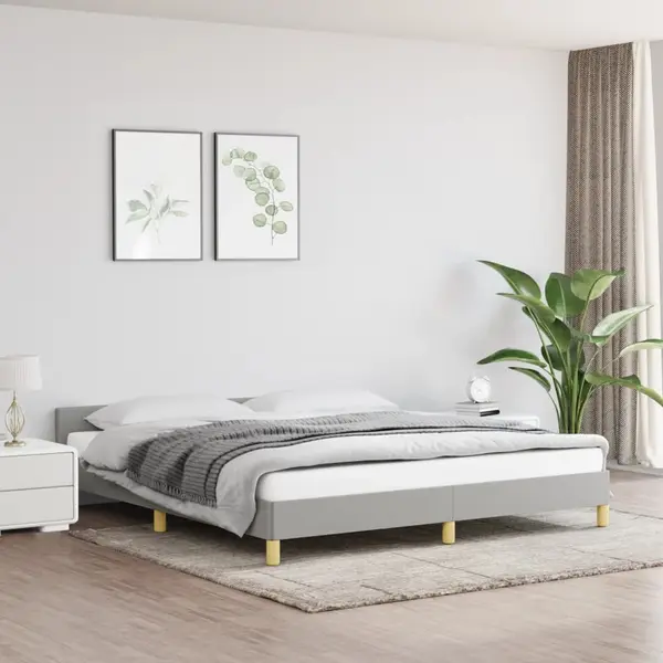 Gossi cadru de pat fara saltea, gri deschis, 180x200 cm, textil