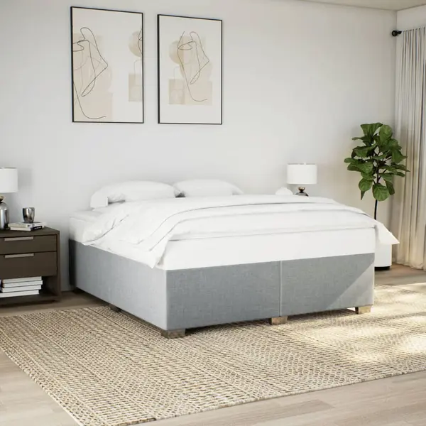 Gossi cadru de pat fara saltea, gri deschis, 180x200 cm, textil