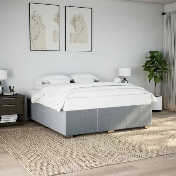 Gossi cadru de pat fara saltea, gri deschis, 180x200 cm, textil