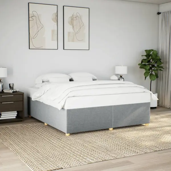 Gossi cadru de pat fara saltea, gri deschis, 180x200 cm, textil