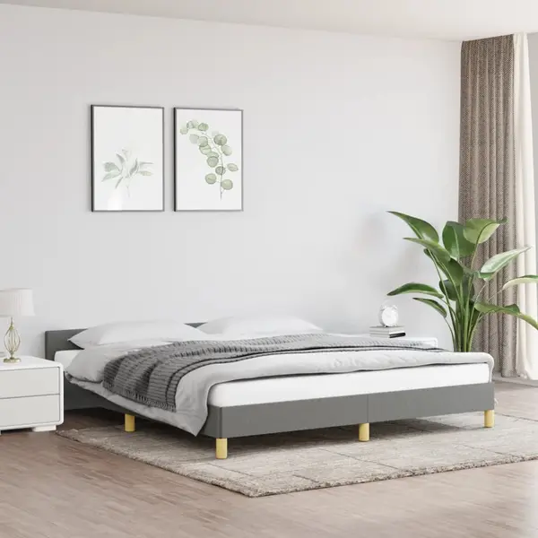 Gossi cadru de pat fara saltea, gri inchis, 160x200 cm, textil