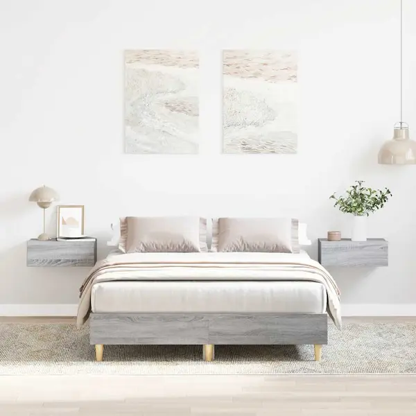 Gossi cadru de pat fara saltea gri sonoma 120x200 cm lemn prelucrat