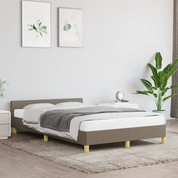 Gossi cadru de pat fara saltea, gri taupe, 120x200 cm, textil
