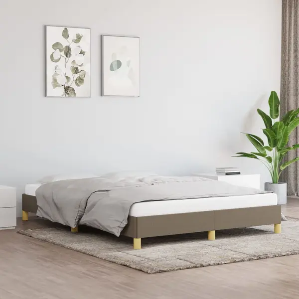 Gossi cadru de pat fara saltea, gri taupe, 160x200 cm, textil