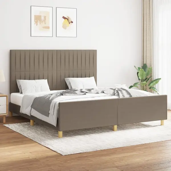 Gossi cadru de pat fara saltea, gri taupe, 160x200 cm, textil