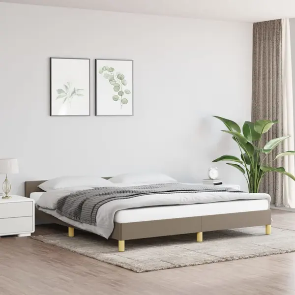 Gossi cadru de pat fara saltea, gri taupe, 160x200 cm, textil