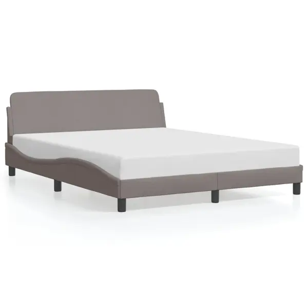 Gossi cadru de pat fara saltea, gri taupe, 160x200 cm, textil