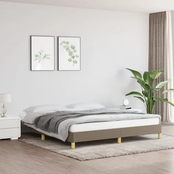 Gossi cadru de pat fara saltea, gri taupe, 180x200 cm, textil