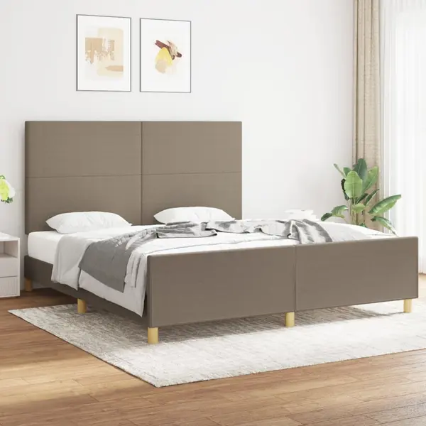 Gossi cadru de pat fara saltea, gri taupe, 180x200 cm, textil