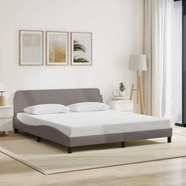 Gossi cadru de pat fara saltea, gri taupe, 180x200 cm, textil