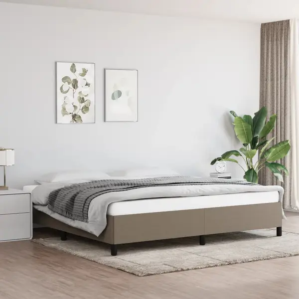 Gossi cadru de pat fara saltea, gri taupe, 200x200 cm, textil