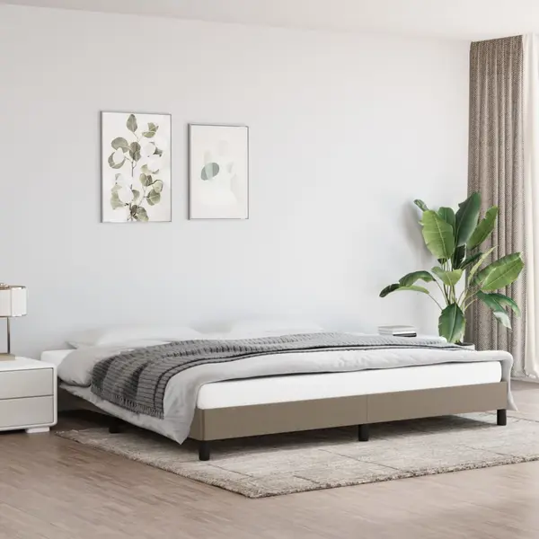 Gossi cadru de pat fara saltea, gri taupe, 200x200 cm, textil