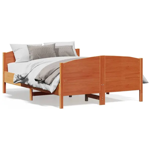 Gossi cadru de pat fara saltea, maro ceruit 150x200 cm lemn masiv pin