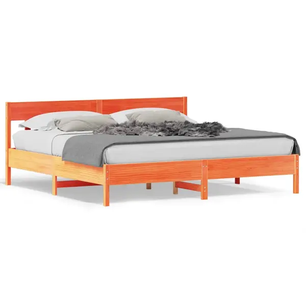 Gossi cadru de pat fara saltea, maro ceruit 180x200 cm lemn masiv pin