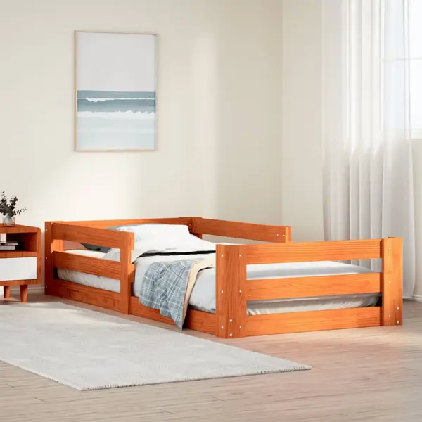 Gossi cadru de pat fara saltea maro ceruit 80x200 cm lemn masiv pin