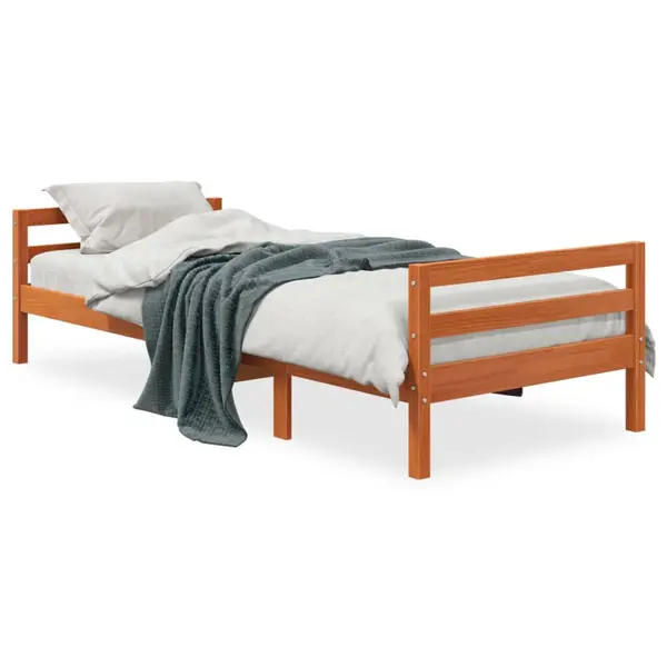 Gossi cadru de pat fara saltea maro ceruit 80x200 cm lemn masiv pin