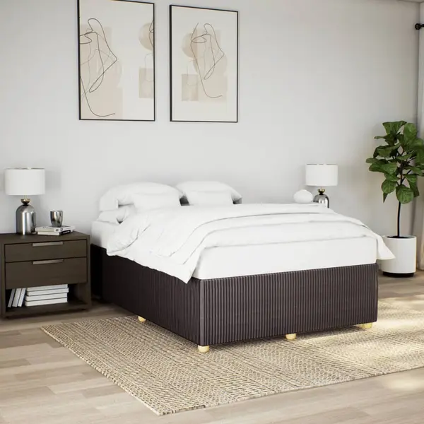 Gossi cadru de pat fara saltea, maro inchis, 140x200 cm, textil