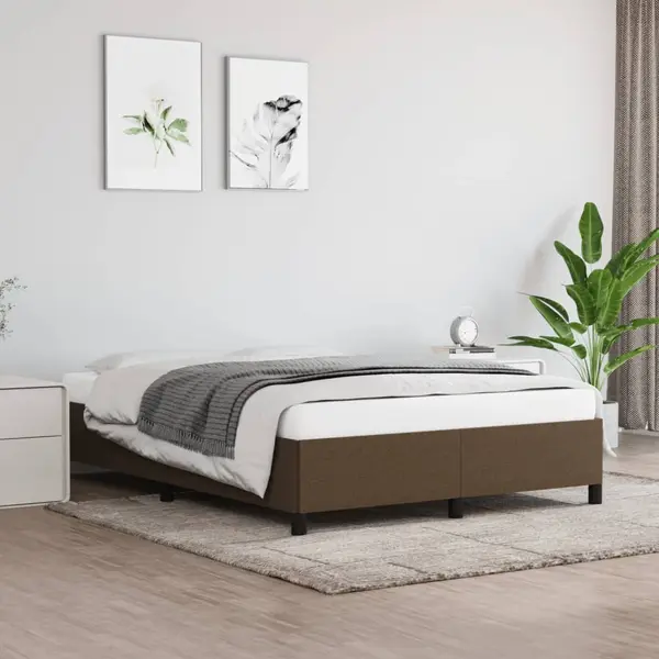 Gossi cadru de pat fara saltea, maro inchis, 140x200 cm, textil