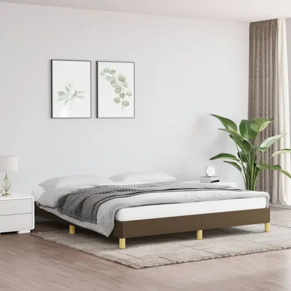 Gossi cadru de pat fara saltea, maro inchis, 180x200 cm, textil