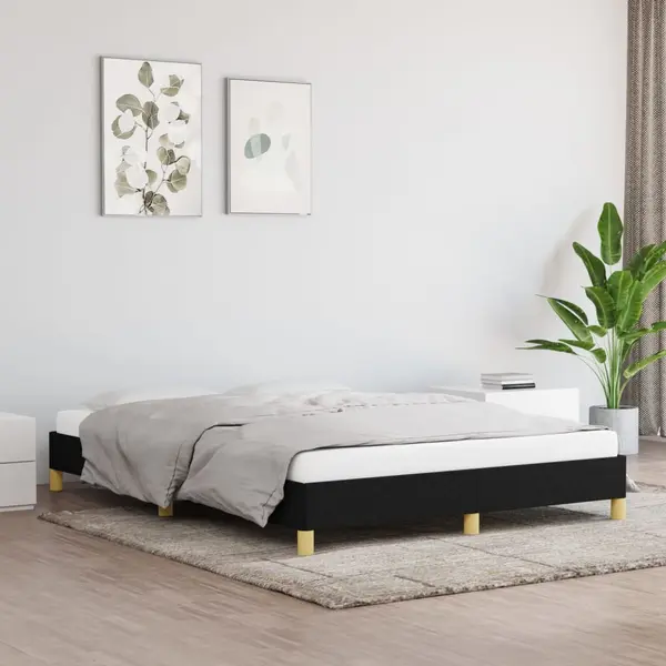 Gossi cadru de pat fara saltea, negru, 140x190 cm, textil