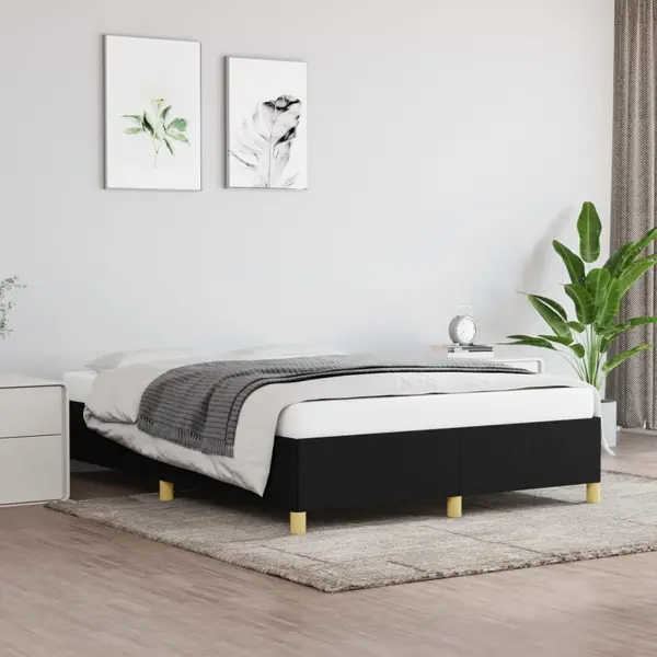 Gossi cadru de pat fara saltea, negru, 140x190 cm, textil
