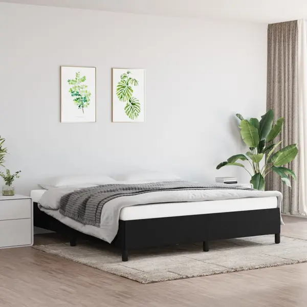 Gossi cadru de pat fara saltea, negru, 160x200 cm, textil