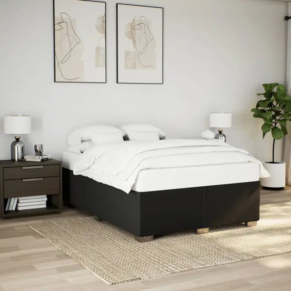 Gossi cadru de pat fara saltea, negru, 160x200 cm, textil