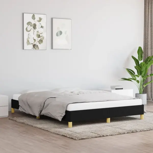 Gossi cadru de pat fara saltea, negru, 160x200 cm, textil