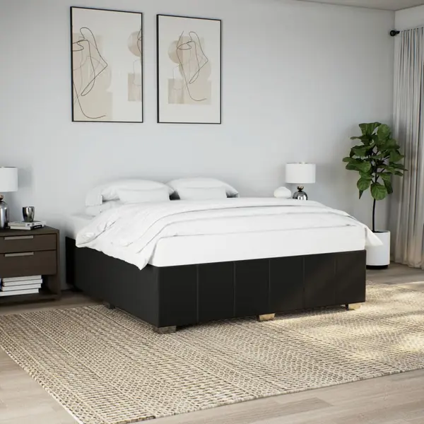 Gossi cadru de pat fara saltea, negru, 180x200 cm, textil