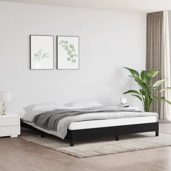 Gossi cadru de pat fara saltea, negru, 180x200 cm, textil