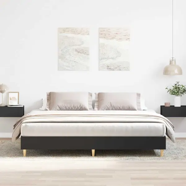 Gossi cadru de pat fara saltea negru 180x200cm lemn prelucrat