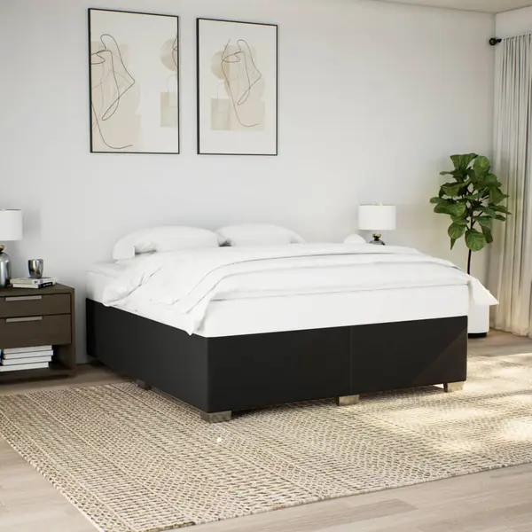 Gossi cadru de pat fara saltea, negru, 200x200 cm, textil