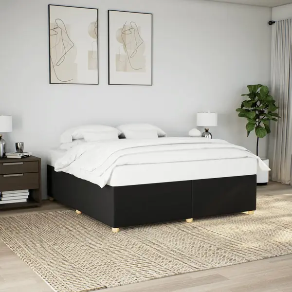 Gossi cadru de pat fara saltea, negru, 200x200 cm, textil