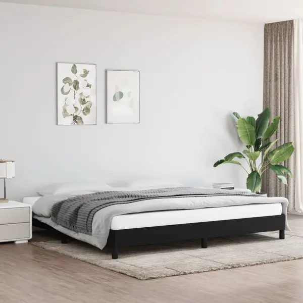 Gossi cadru de pat fara saltea, negru, 200x200 cm, textil