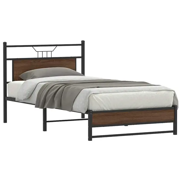 Gossi cadru de pat fara saltea stejar maro 107x203 cm lemn prelucrat