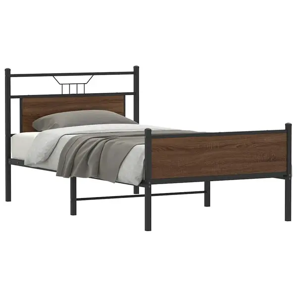 Gossi cadru de pat fara saltea stejar maro 107x203 cm lemn prelucrat
