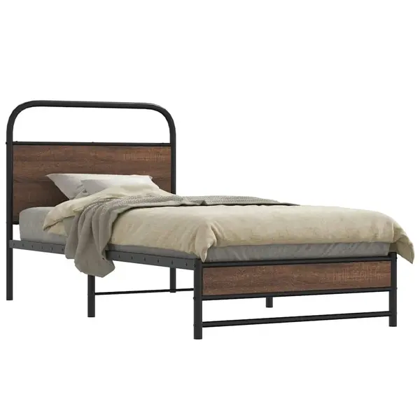 Gossi cadru de pat fara saltea stejar maro 90x200 cm lemn prelucrat