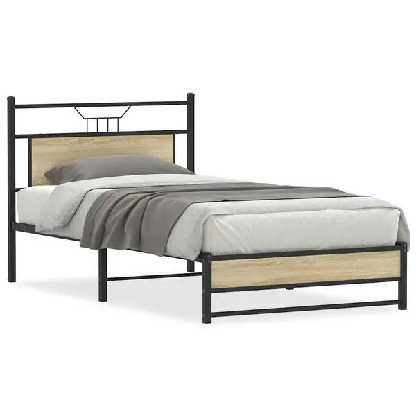 Gossi cadru de pat fara saltea stejar sonoma 107x203cm lemn prelucrat