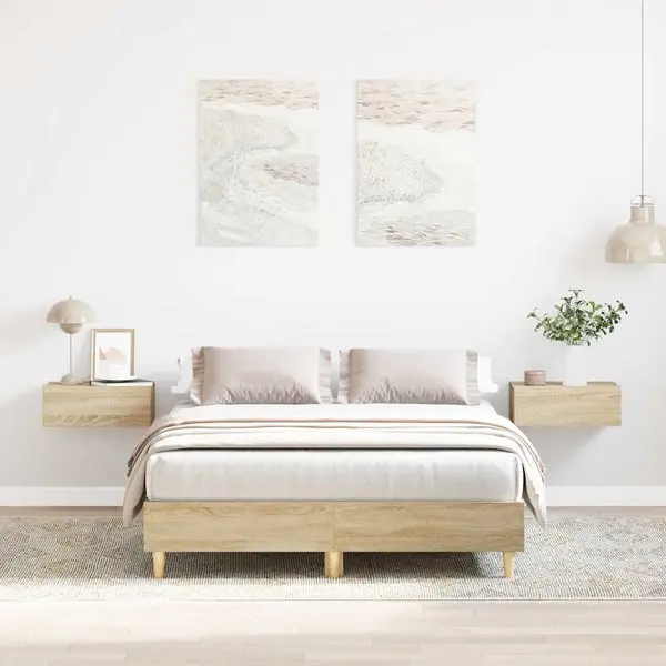 Gossi cadru de pat fara saltea stejar sonoma 140x190cm lemn prelucrat