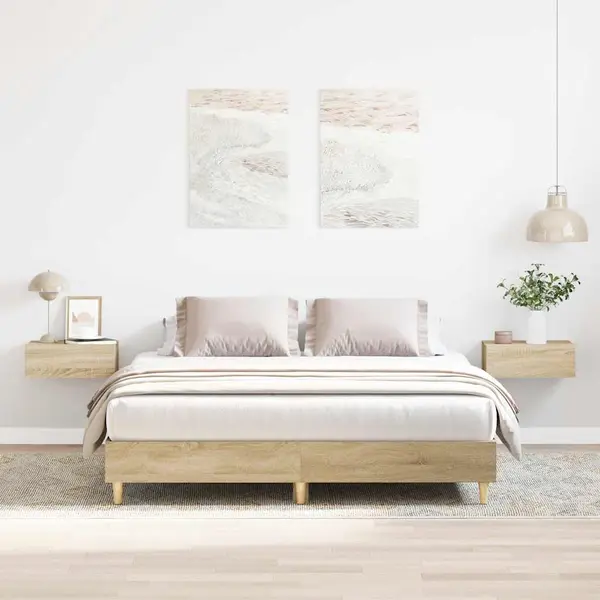 Gossi cadru de pat fara saltea stejar sonoma 150x200cm lemn prelucrat