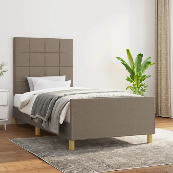 Gossi cadru de pat fara saltea taupe 80x200 cm tesatura